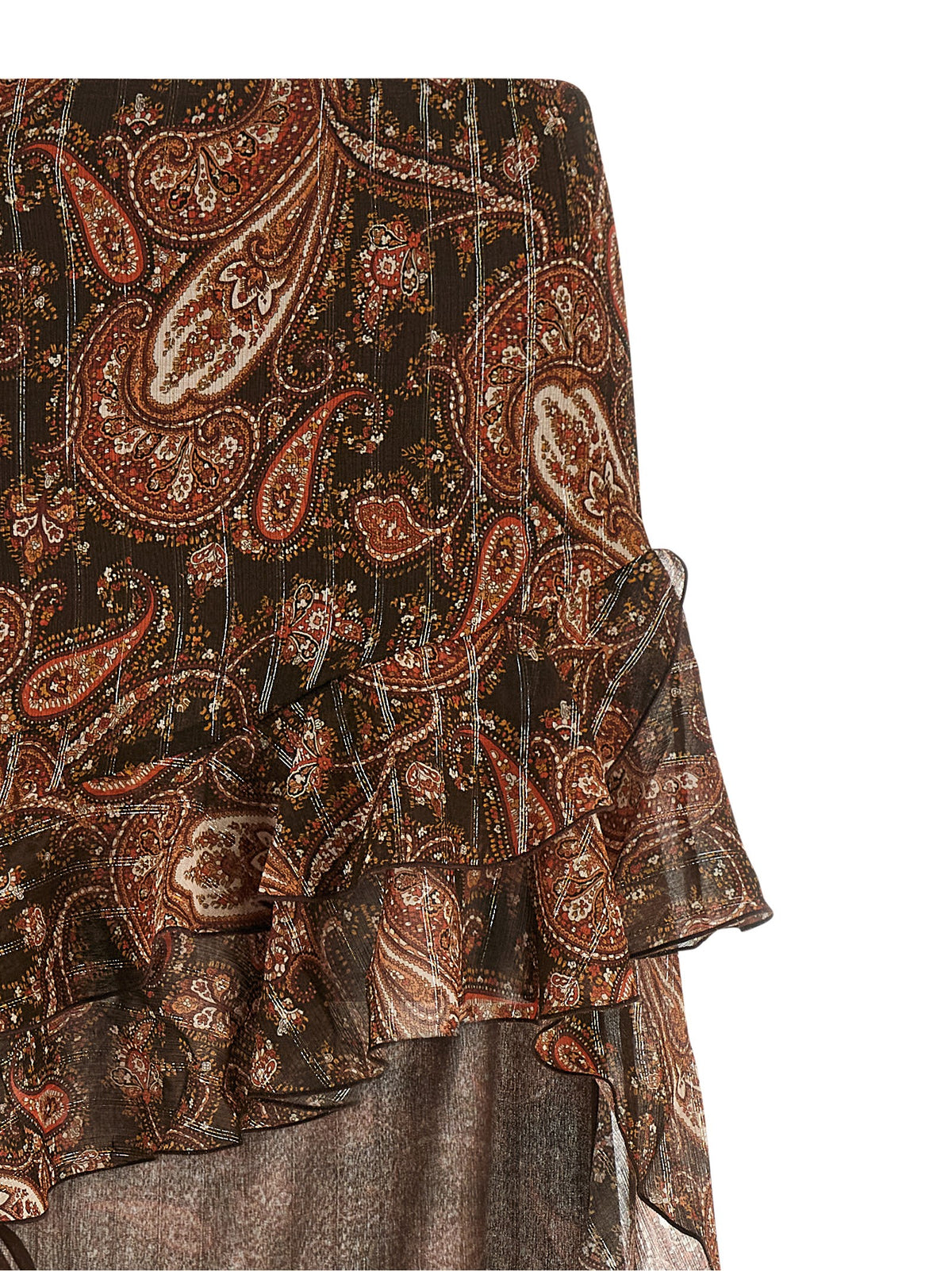 The Andamane Camelia Brown Viscose Mini Skirt