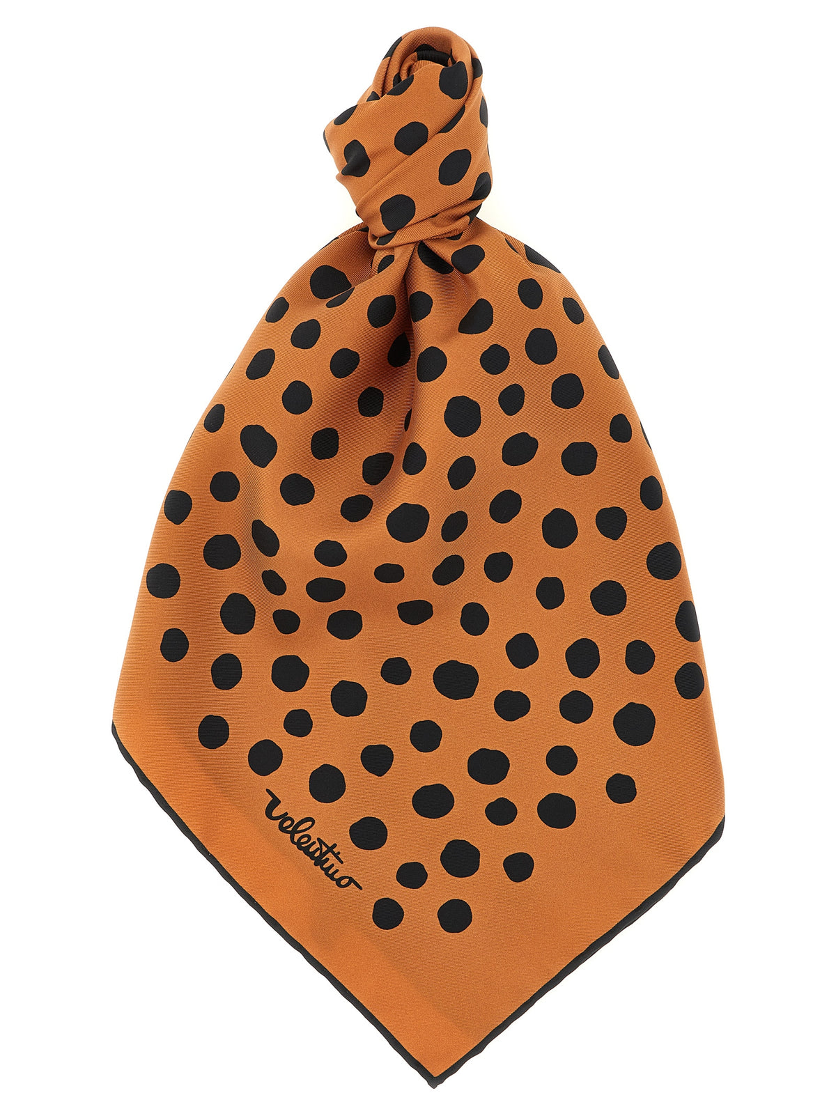 Valentino Garavani Pois Dalmata Brown Silk Scarf
