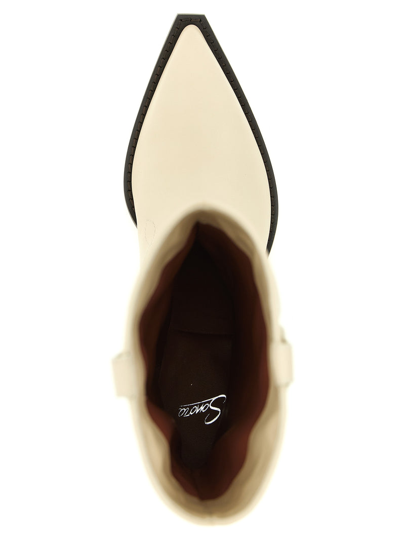 Sonora Yuma White Calfskin Chelsea Boots