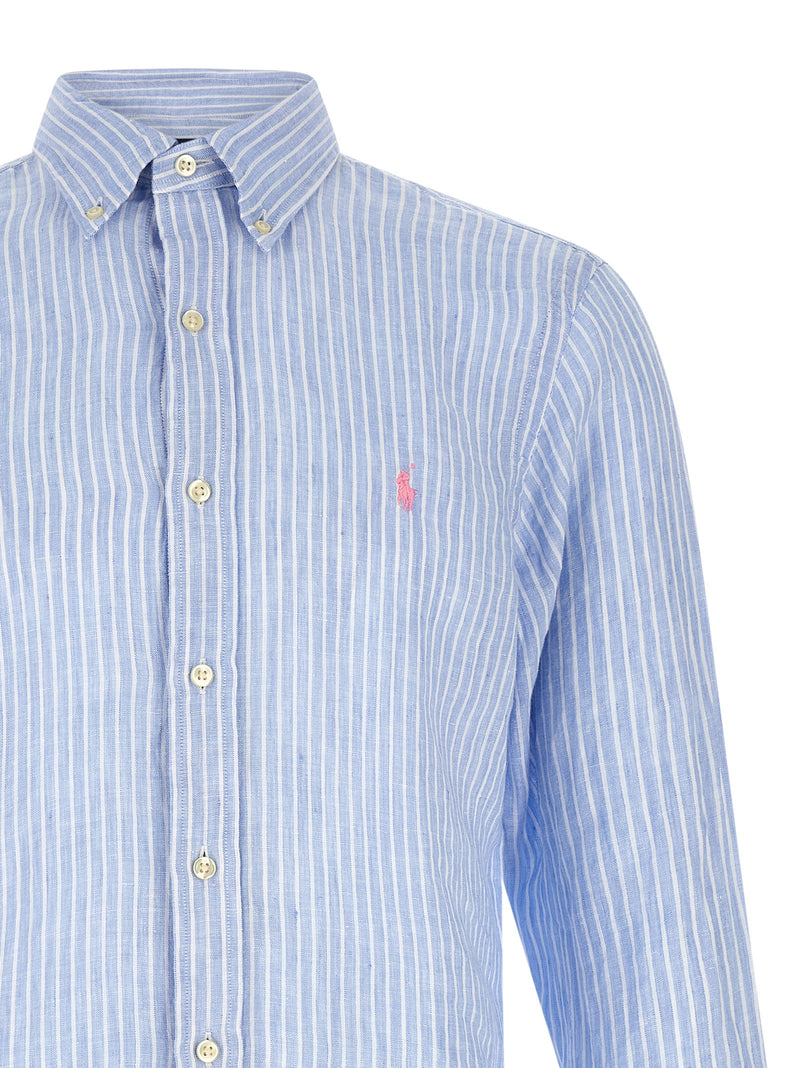 Chemisier en lin bleu Polo Ralph Lauren