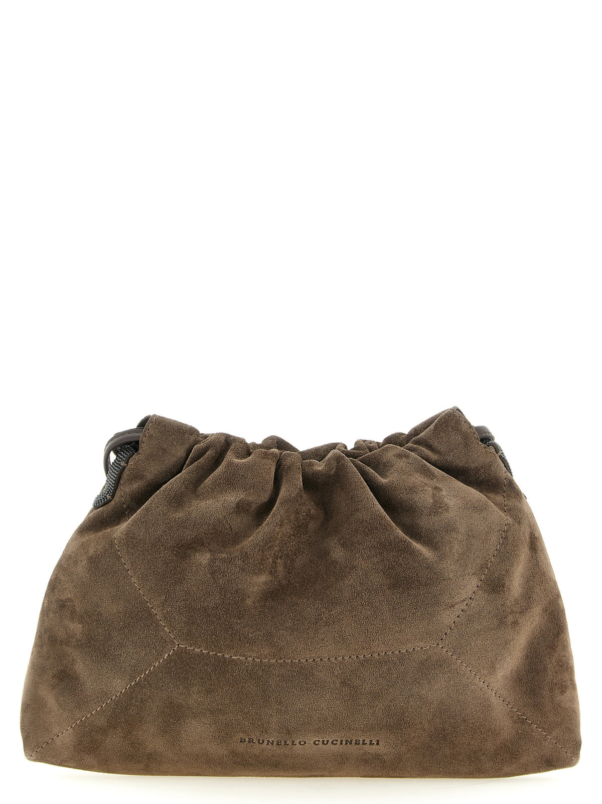 Brunello Cucinelli Pochette en cuir de veau marron