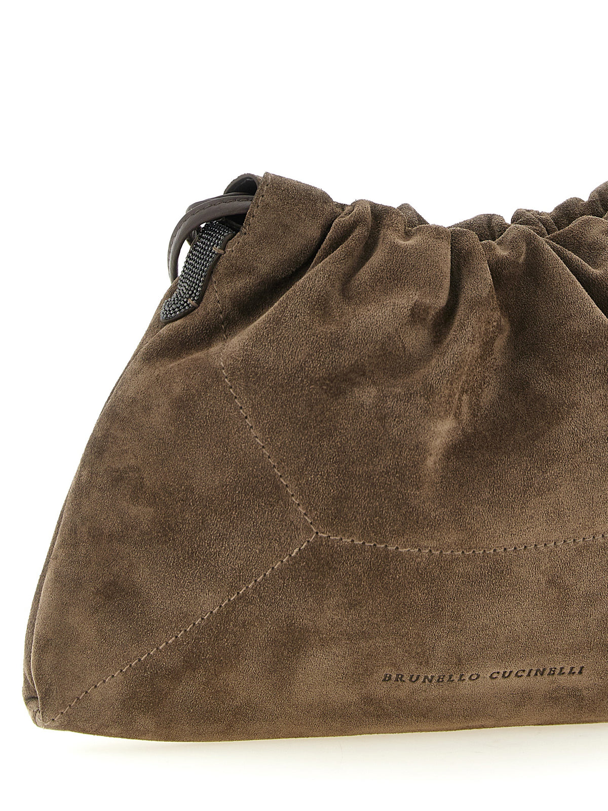 Brunello Cucinelli Pochette en cuir de veau marron
