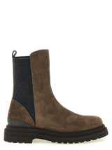 Bottines Brunello Cucinelli en veau marron