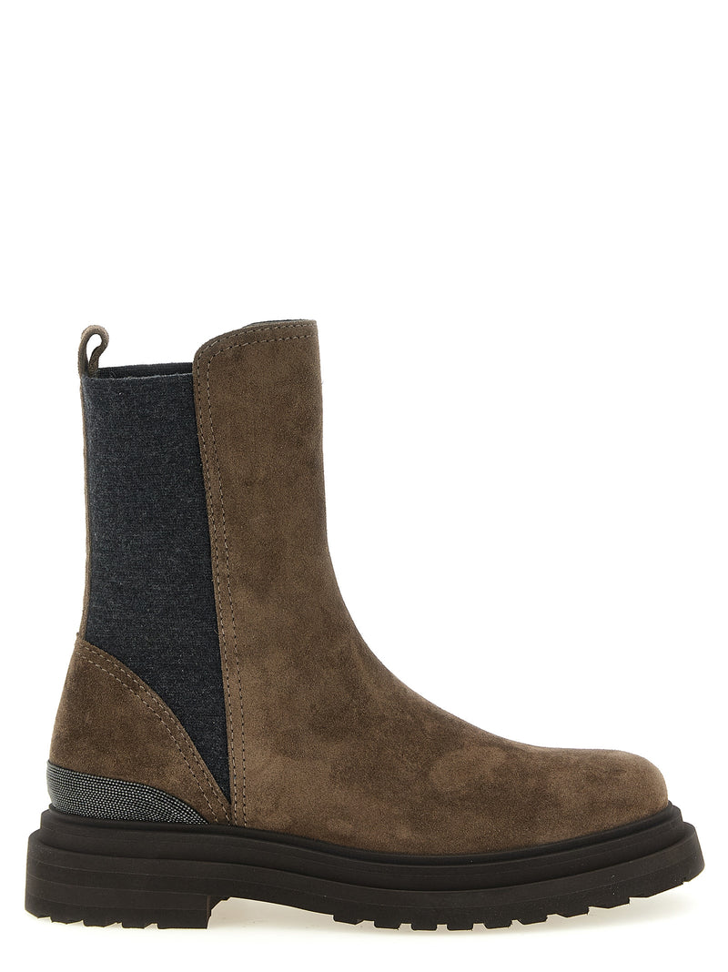 Bottines Brunello Cucinelli en veau marron