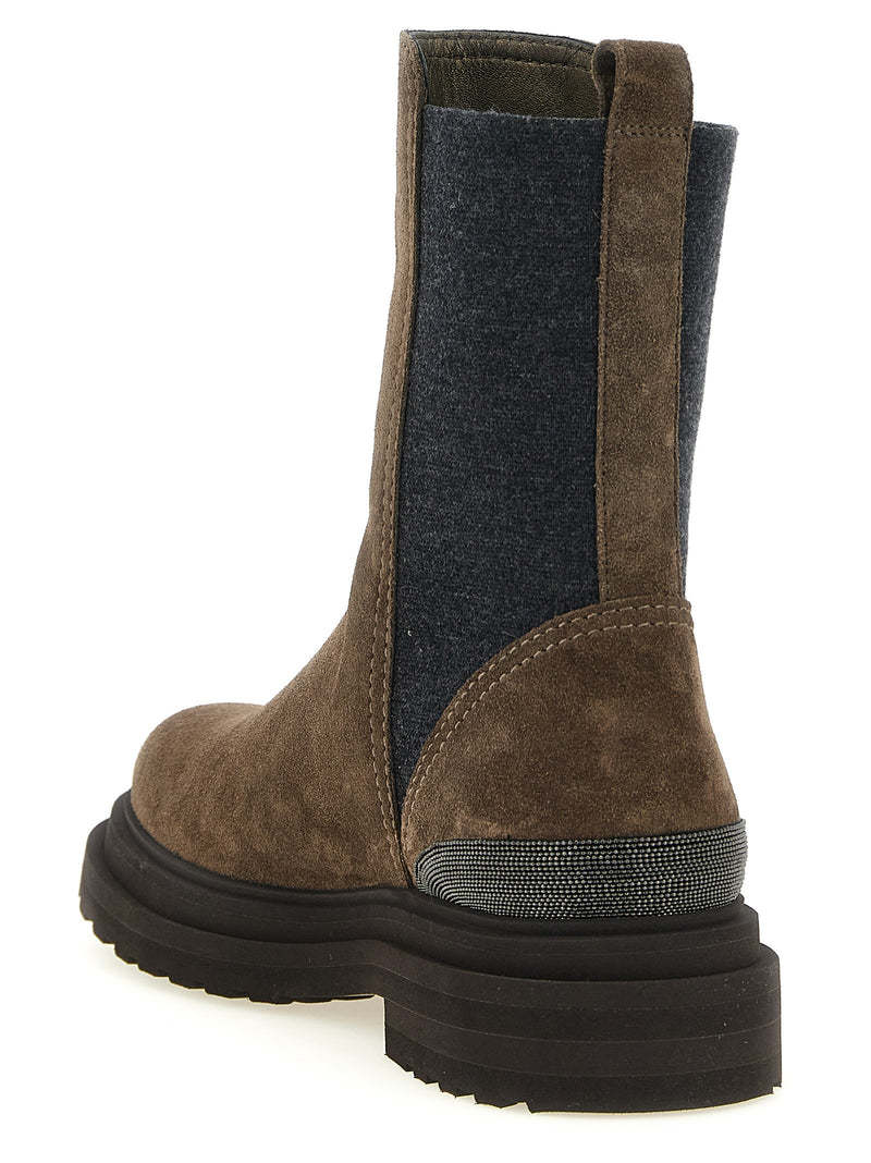 Bottines Brunello Cucinelli en veau marron