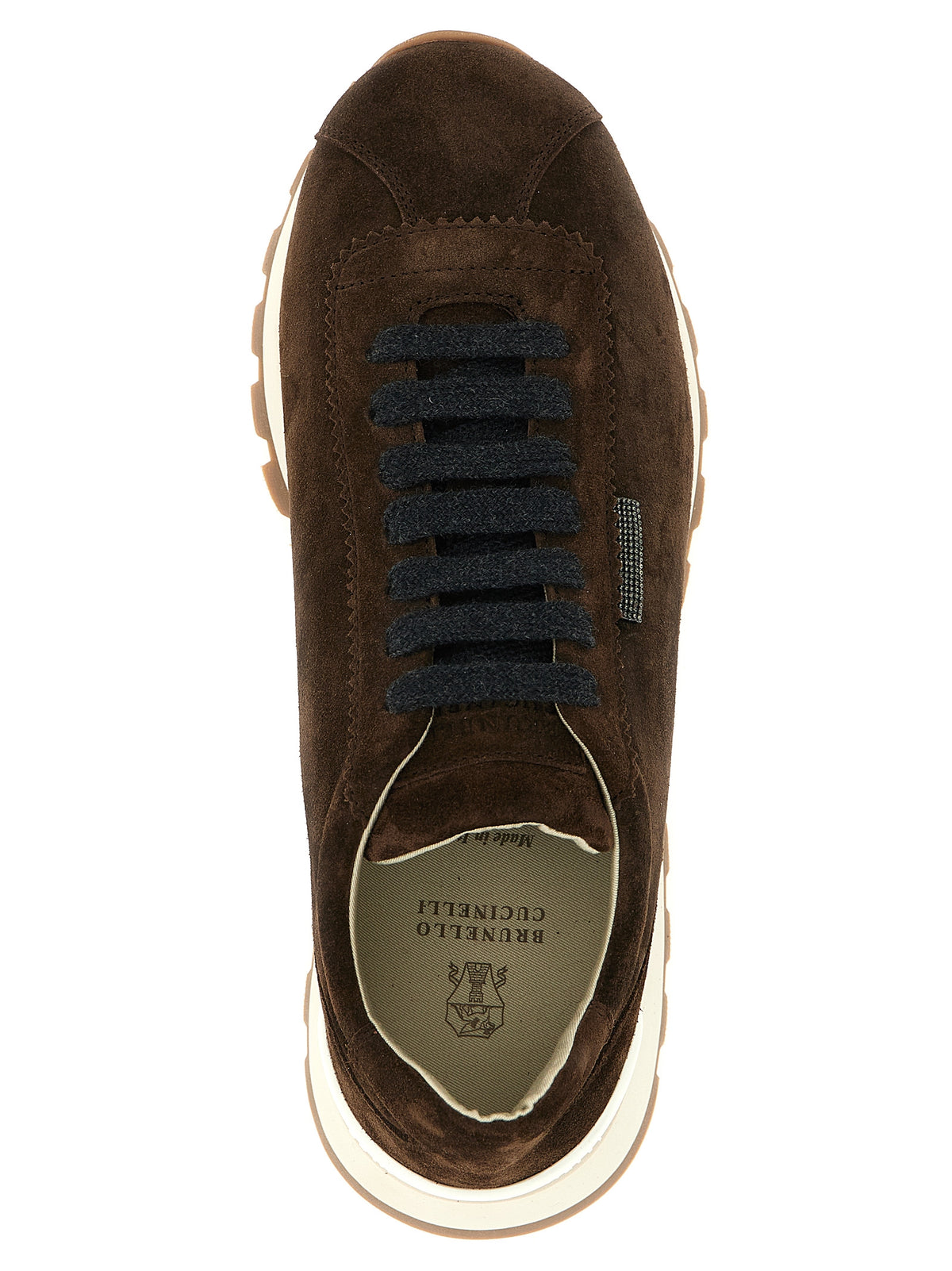 Baskets Brunello Cucinelli en cuir de veau marron