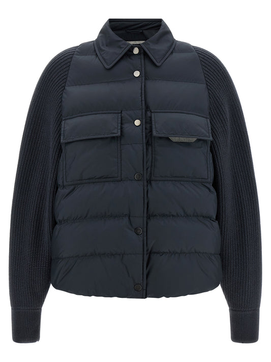 Veste longue Brunello Cucinelli en polyester bleu