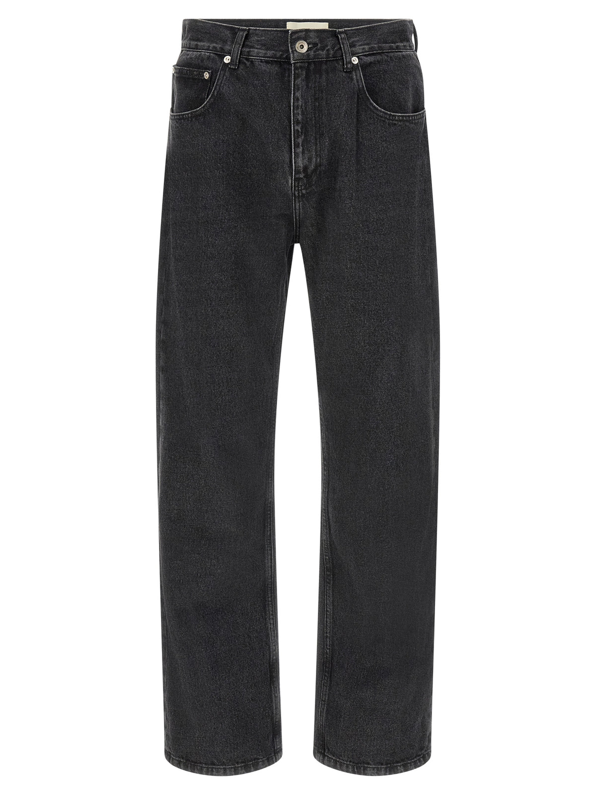SECOND/LAYER Jean droit en coton noir