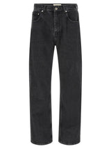 SECOND/LAYER Jean droit en coton noir