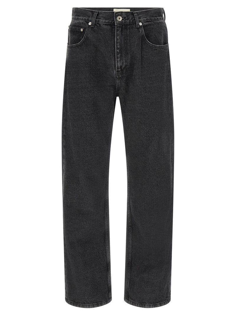 SECOND/LAYER Jean droit en coton noir