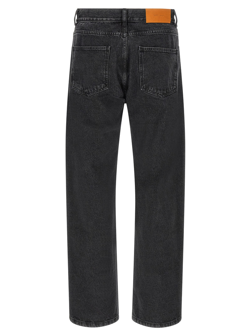 SECOND/LAYER Jean droit en coton noir