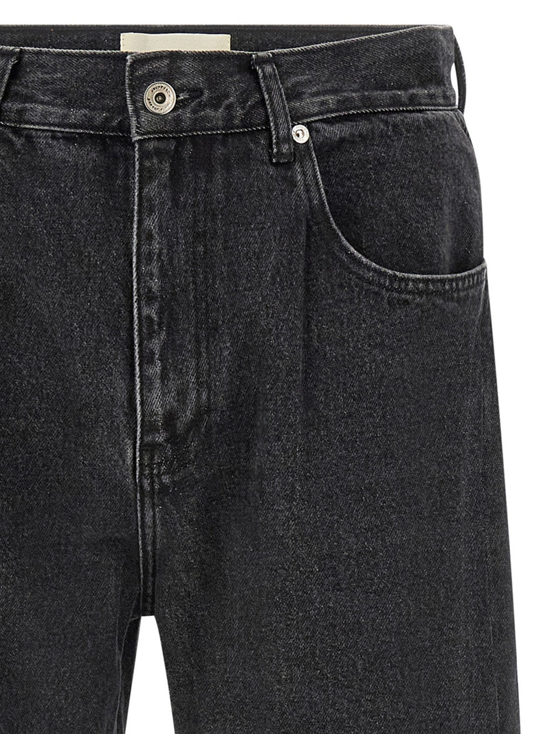 SECOND/LAYER Jean droit en coton noir