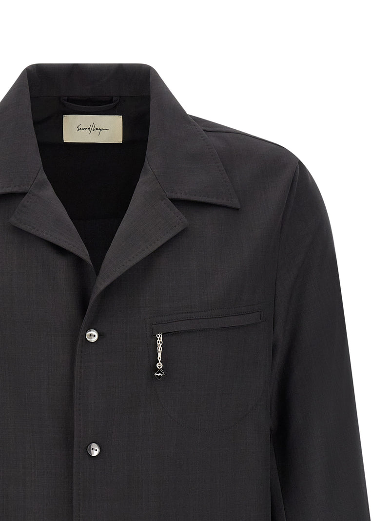 SECOND/LAYER Blouse grise en polyester