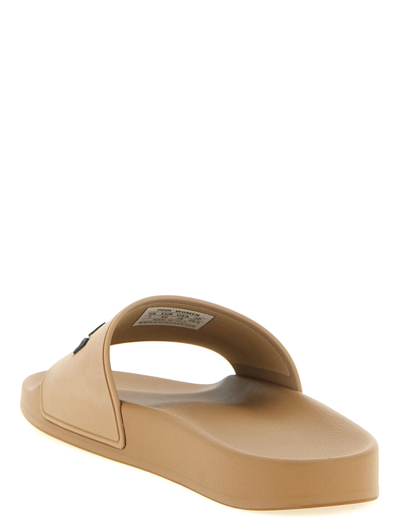 Balenciaga Beige Slide Pool Sandals for Women