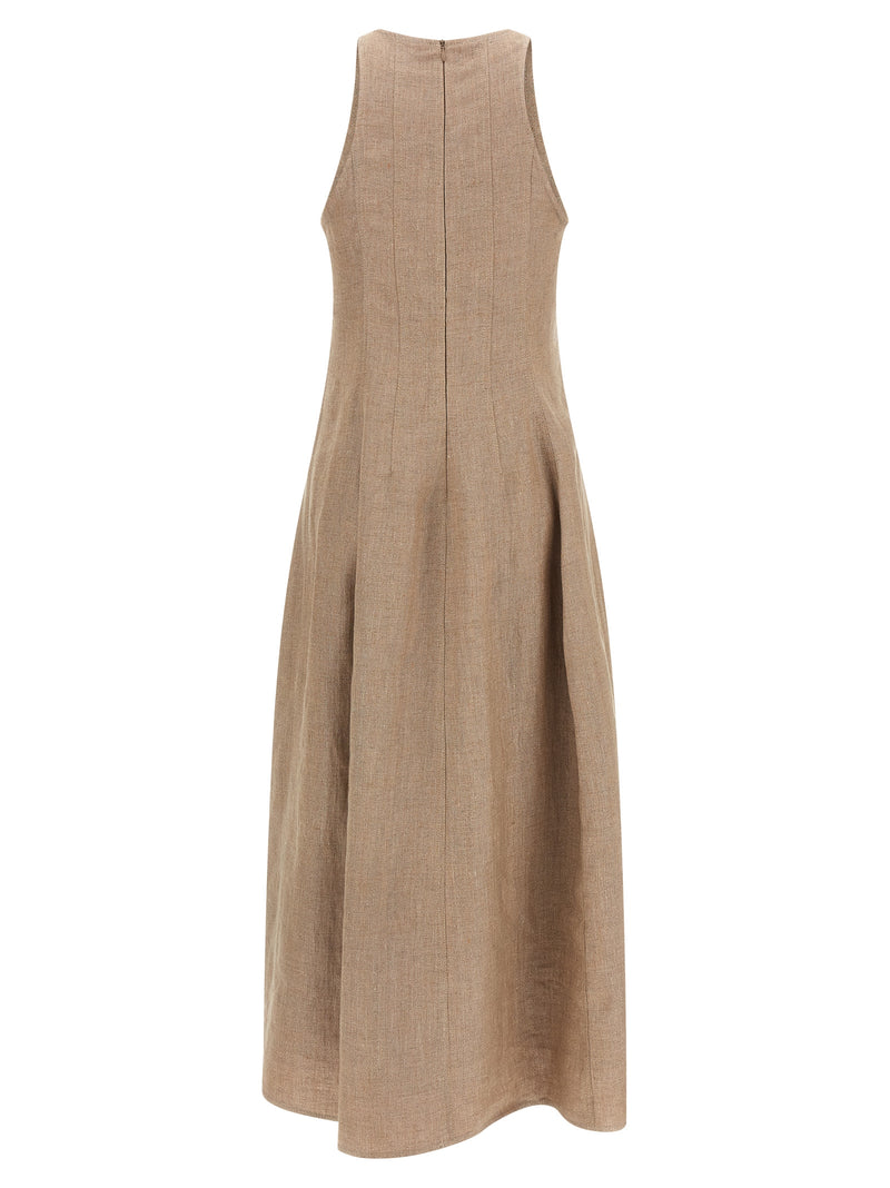 Brunello Cucinelli Beige Linen Long Dress