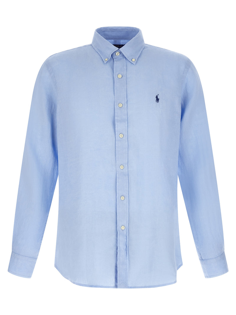 Chemisier en lin bleu Polo Ralph Lauren