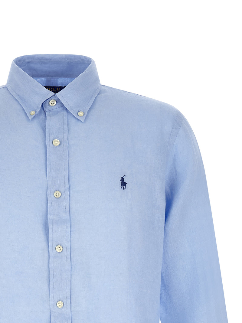 Chemisier en lin bleu Polo Ralph Lauren