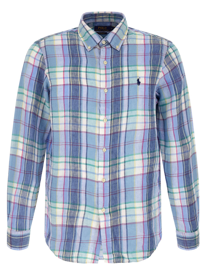 Chemisier en lin bleu Polo Ralph Lauren