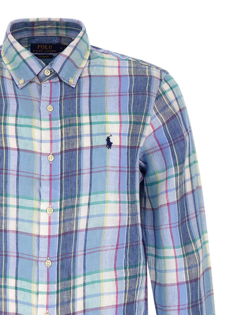 Chemisier en lin bleu Polo Ralph Lauren