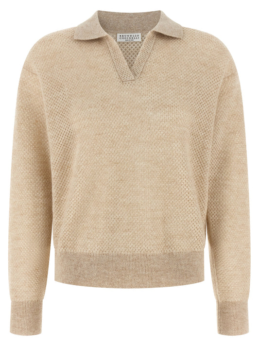 Polo en laine or Brunello Cucinelli