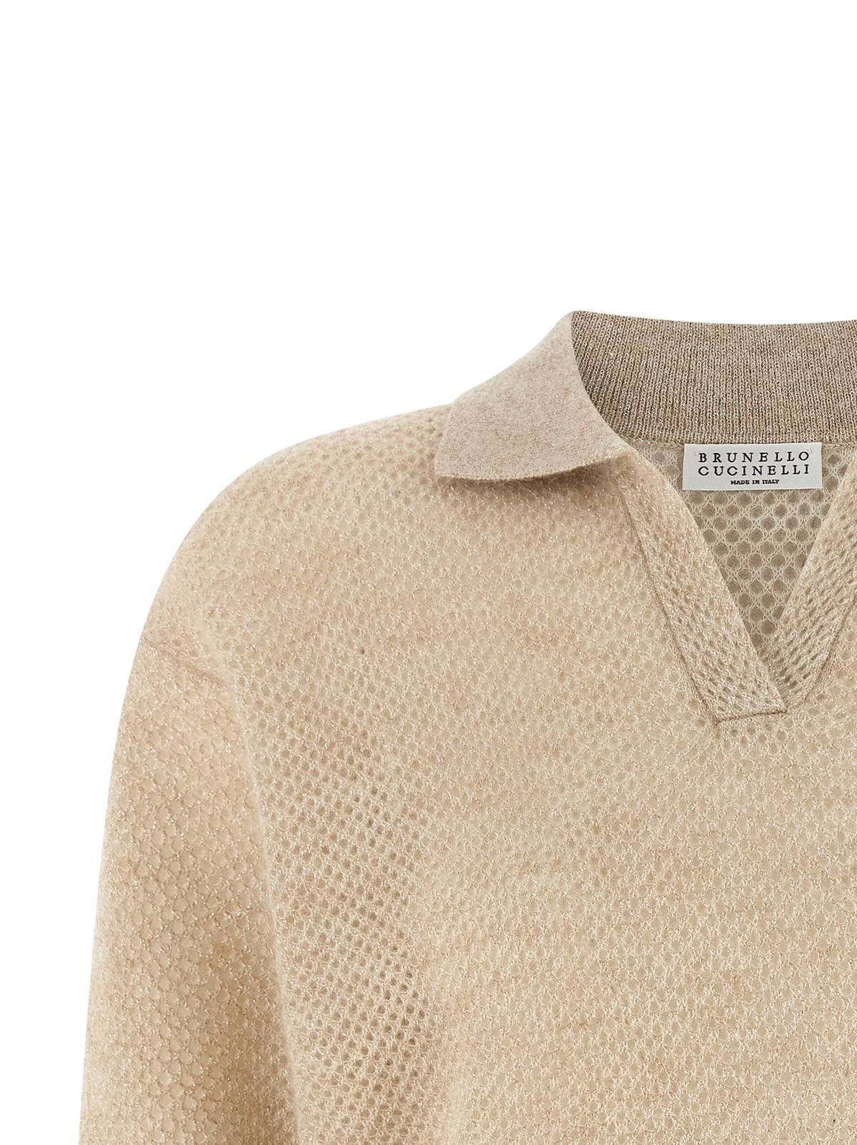 Polo en laine or Brunello Cucinelli