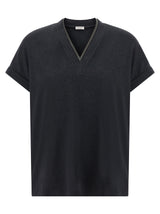 Brunello Cucinelli Gray Cotton T-Shirt for Women