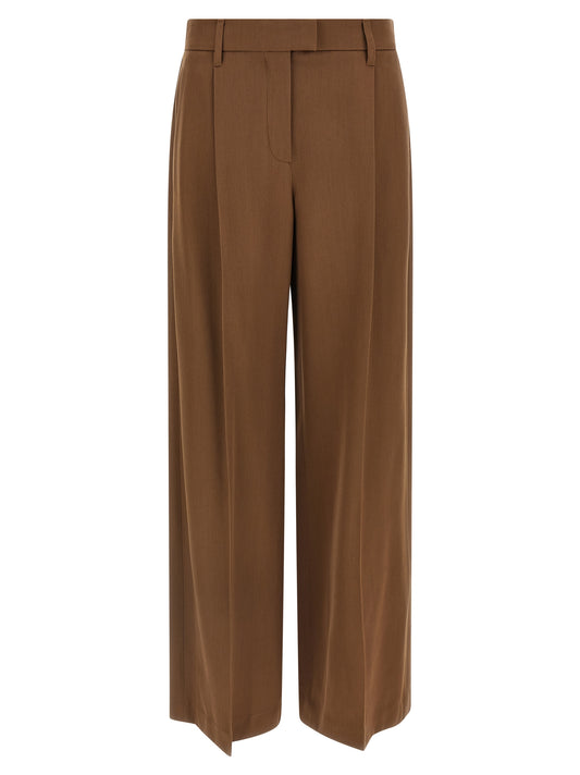 Pantalon décontracté Brunello Cucinelli en laine vierge marron