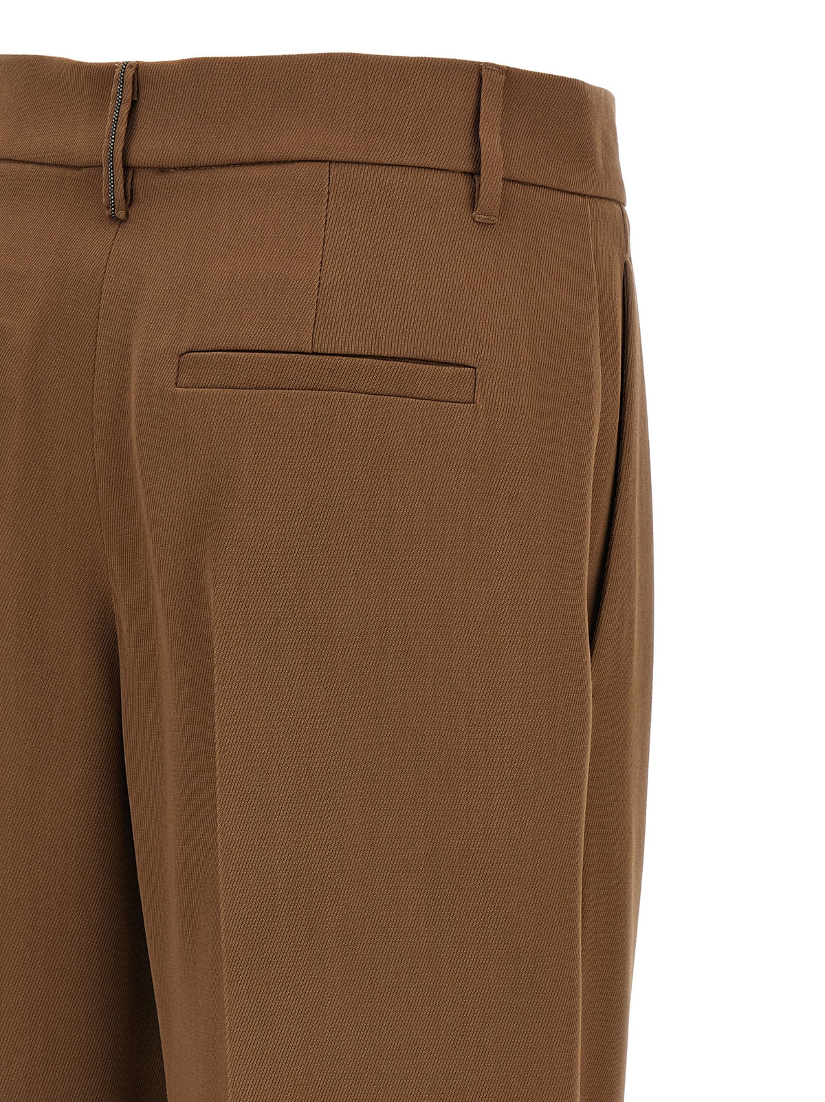 Pantalon décontracté Brunello Cucinelli en laine vierge marron