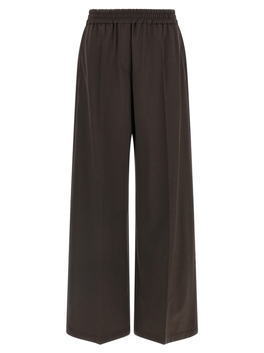 Pantalon décontracté Brunello Cucinelli en laine vierge marron