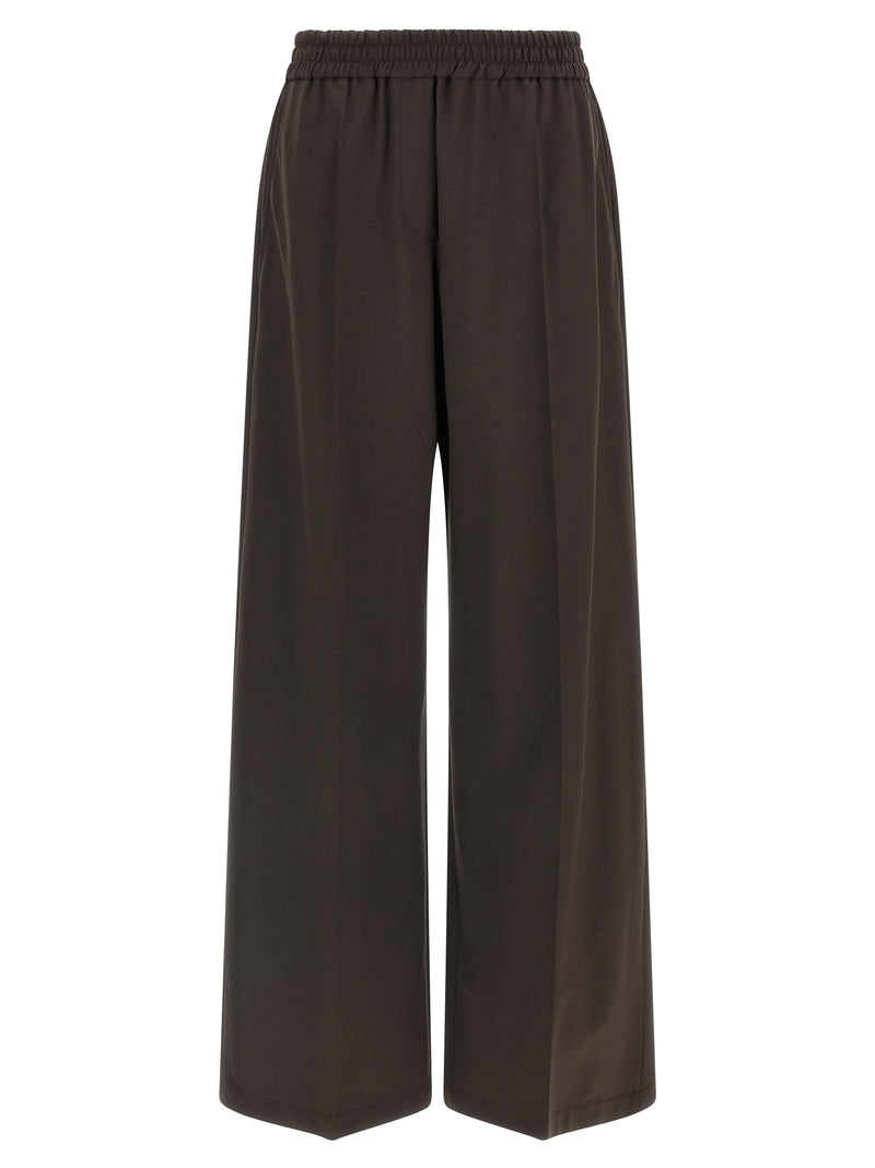 Pantalon décontracté Brunello Cucinelli en laine vierge marron
