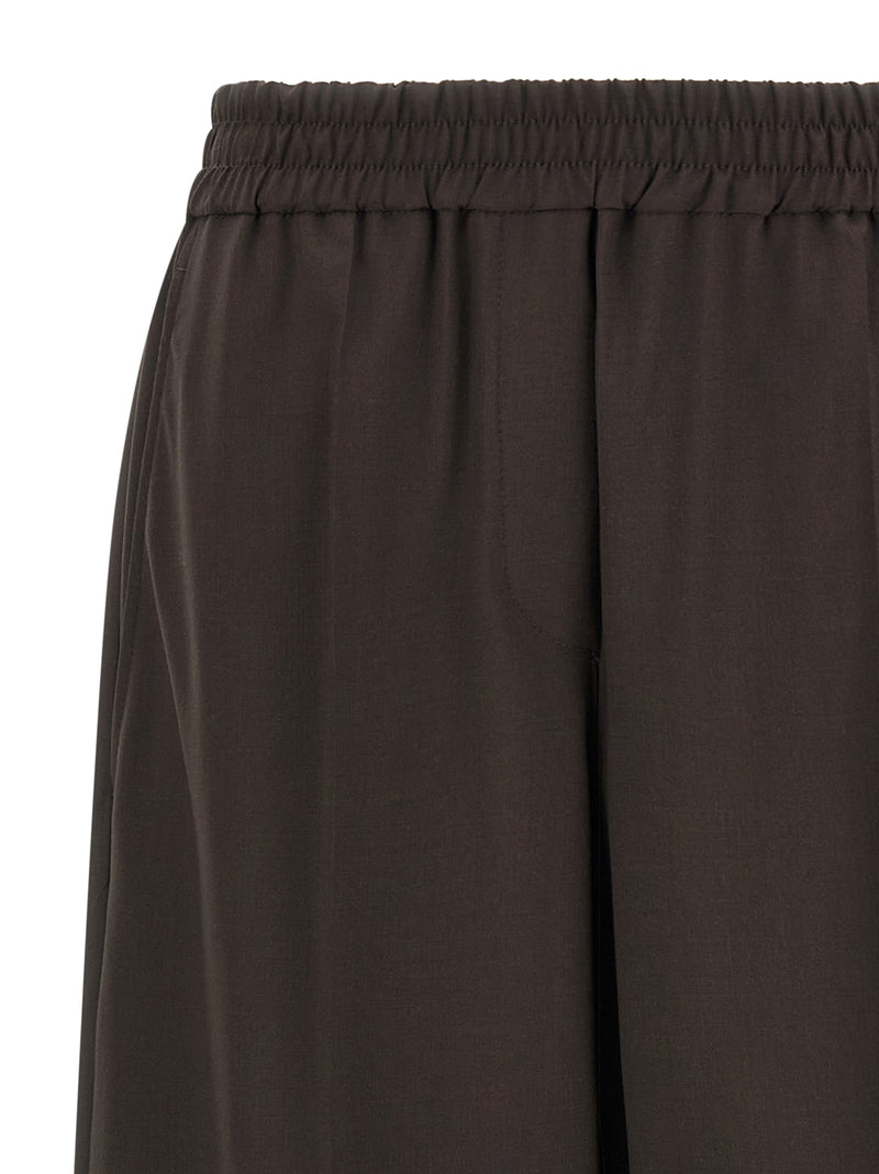 Pantalon décontracté Brunello Cucinelli en laine vierge marron