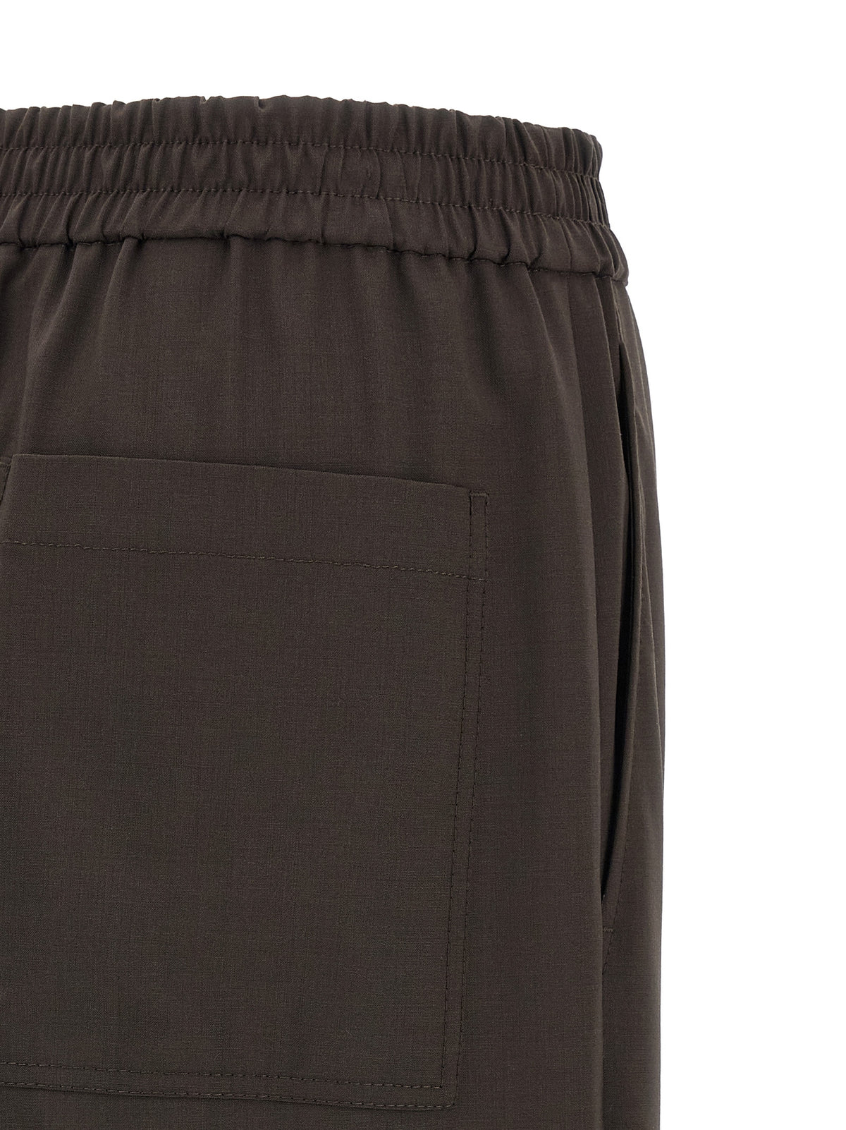 Pantalon décontracté Brunello Cucinelli en laine vierge marron