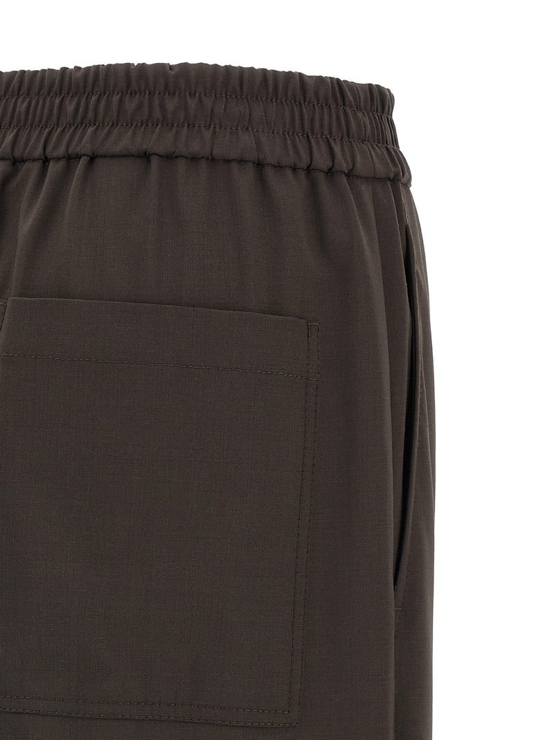Pantalon décontracté Brunello Cucinelli en laine vierge marron