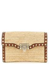 Sac bandoulière en paille beige Valentino Garavani