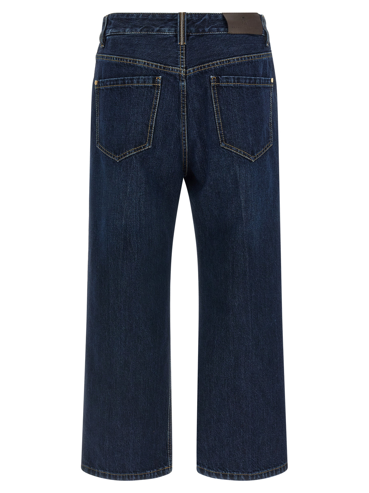 Brunello Cucinelli Jean court en coton bleu