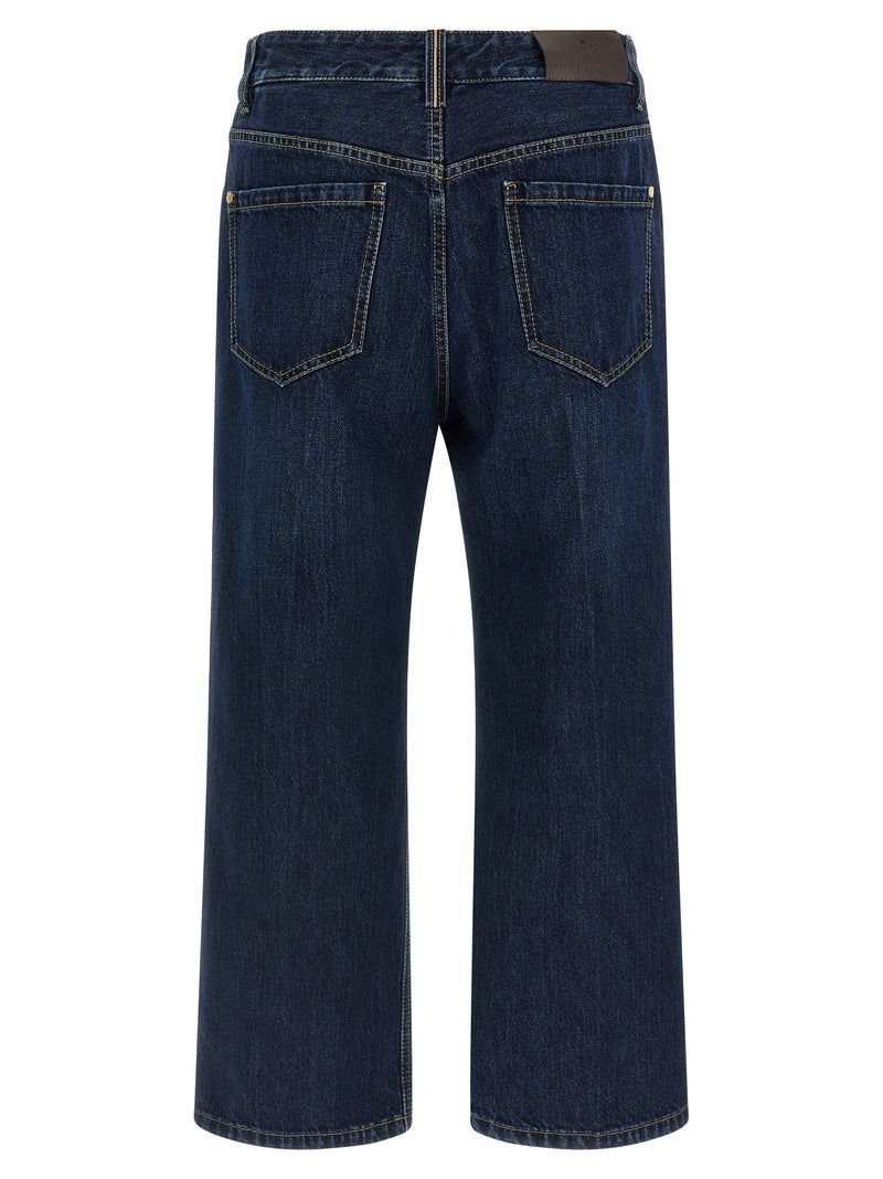 Brunello Cucinelli Blue Cotton Cropped Jeans