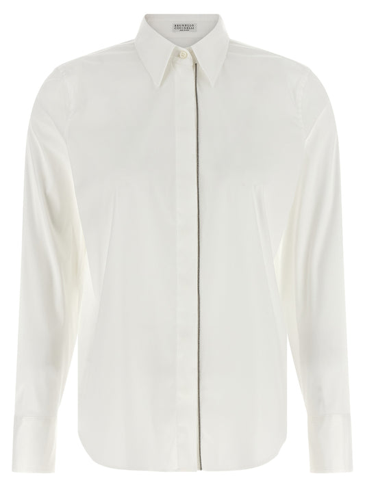 Brunello Cucinelli Blouse en Coton Blanc