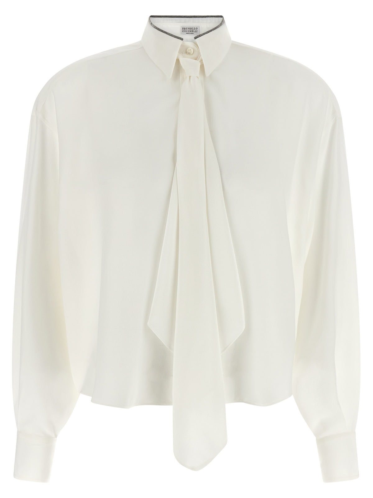Chemisier en soie blanc Brunello Cucinelli