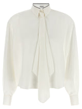 Chemisier en soie blanc Brunello Cucinelli