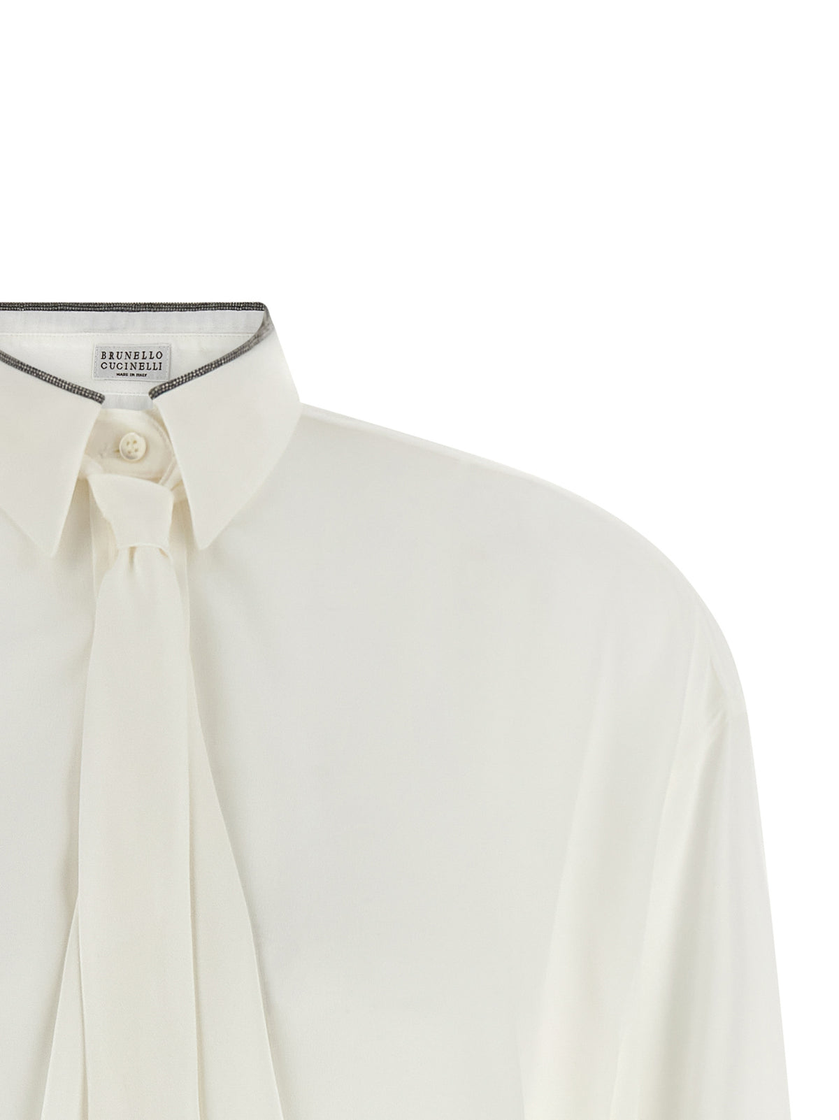 Chemisier en soie blanc Brunello Cucinelli