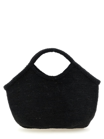 Ibeliv Black Raffia Tote Bag