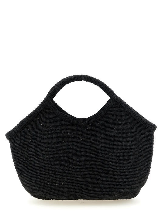 Ibeliv Black Raffia Tote Bag