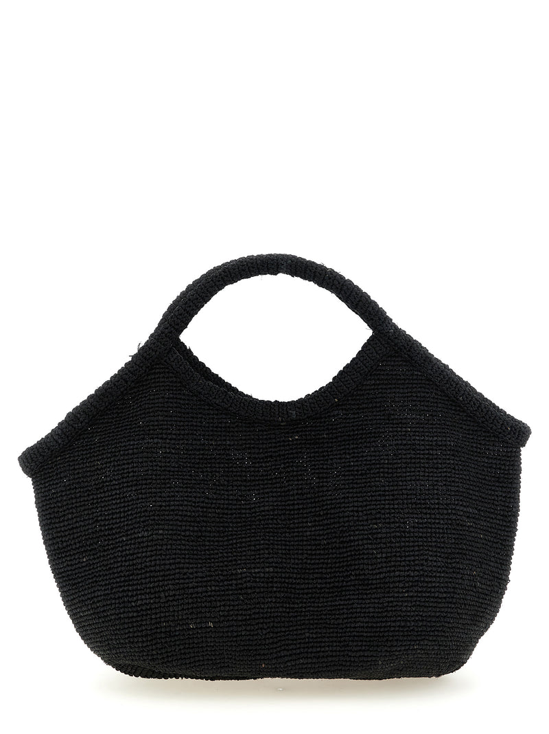 Ibeliv Black Raffia Tote Bag