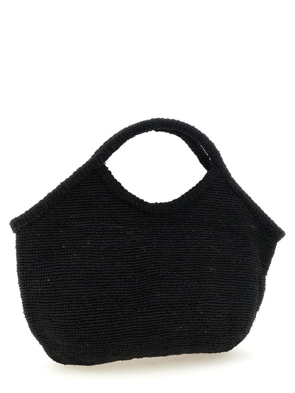 Ibeliv Black Raffia Tote Bag