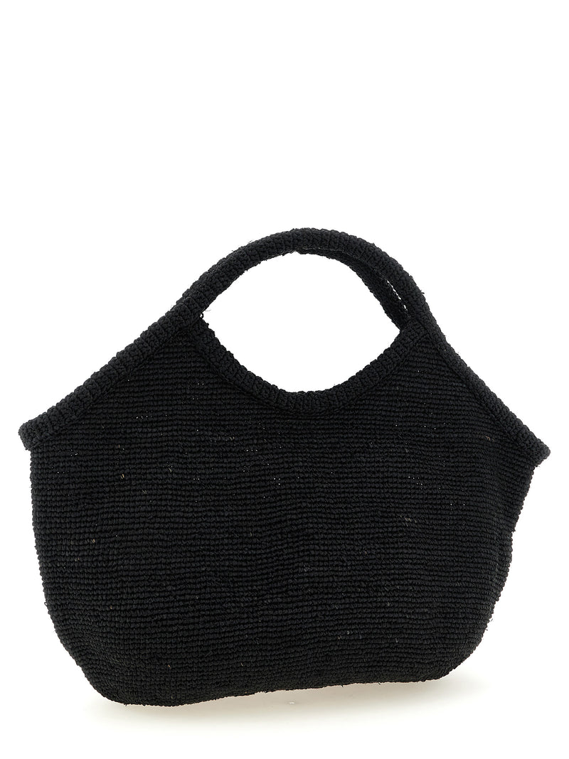Ibeliv Black Raffia Tote Bag