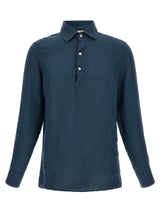 Polo en lin bleu MC2 Saint Barth