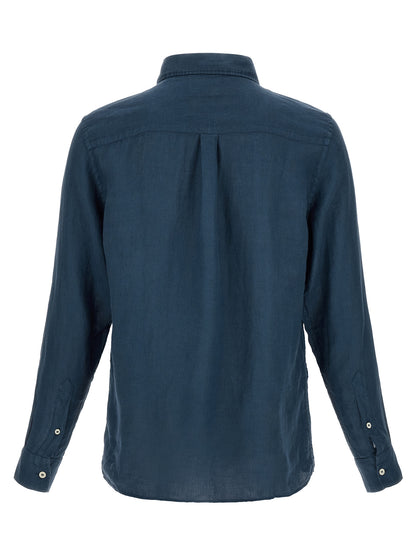 MC2 Saint Barth Blue Linen Polo Shirt