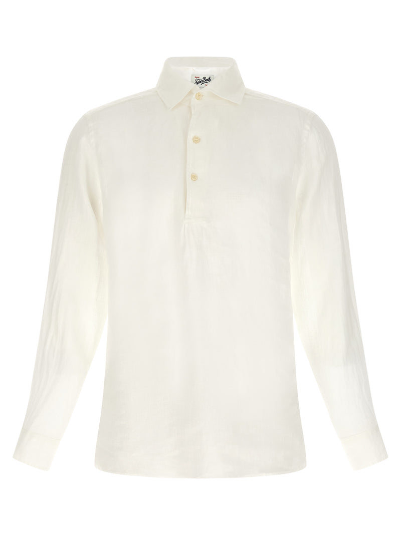 MC2 Saint Barth White Linen Polo Shirt