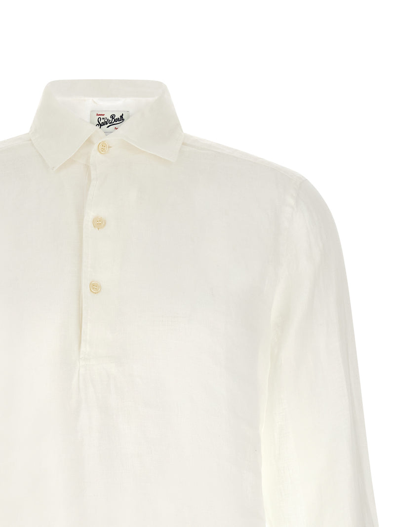 MC2 Saint Barth White Linen Polo Shirt
