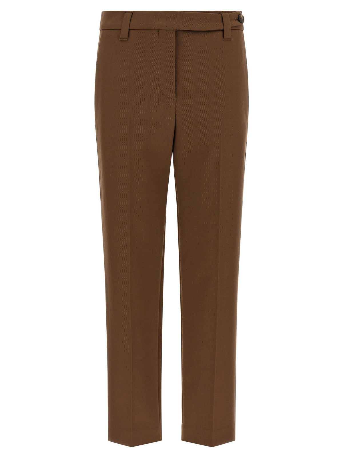Brunello Cucinelli Brown Cotton Cropped Pants